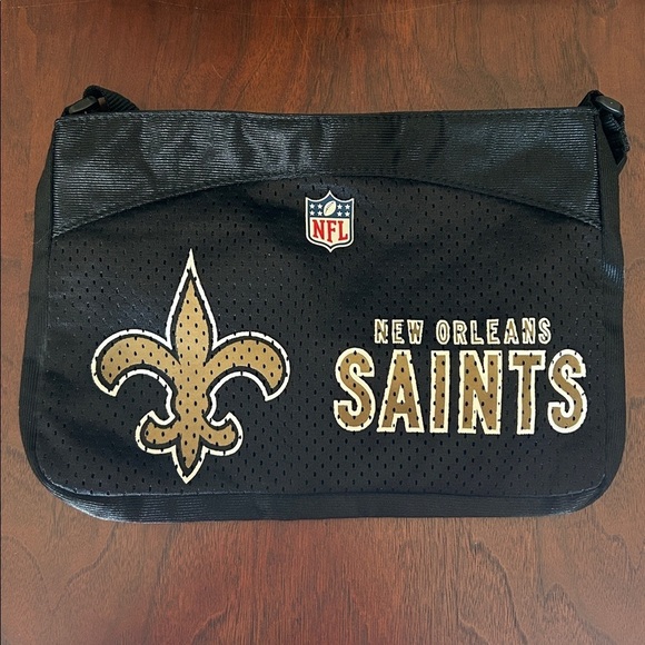 Profanity Handbags - ⚜️ NFL New Orleans Saints ⚜️ Black Shoulder/Crossbody Bag